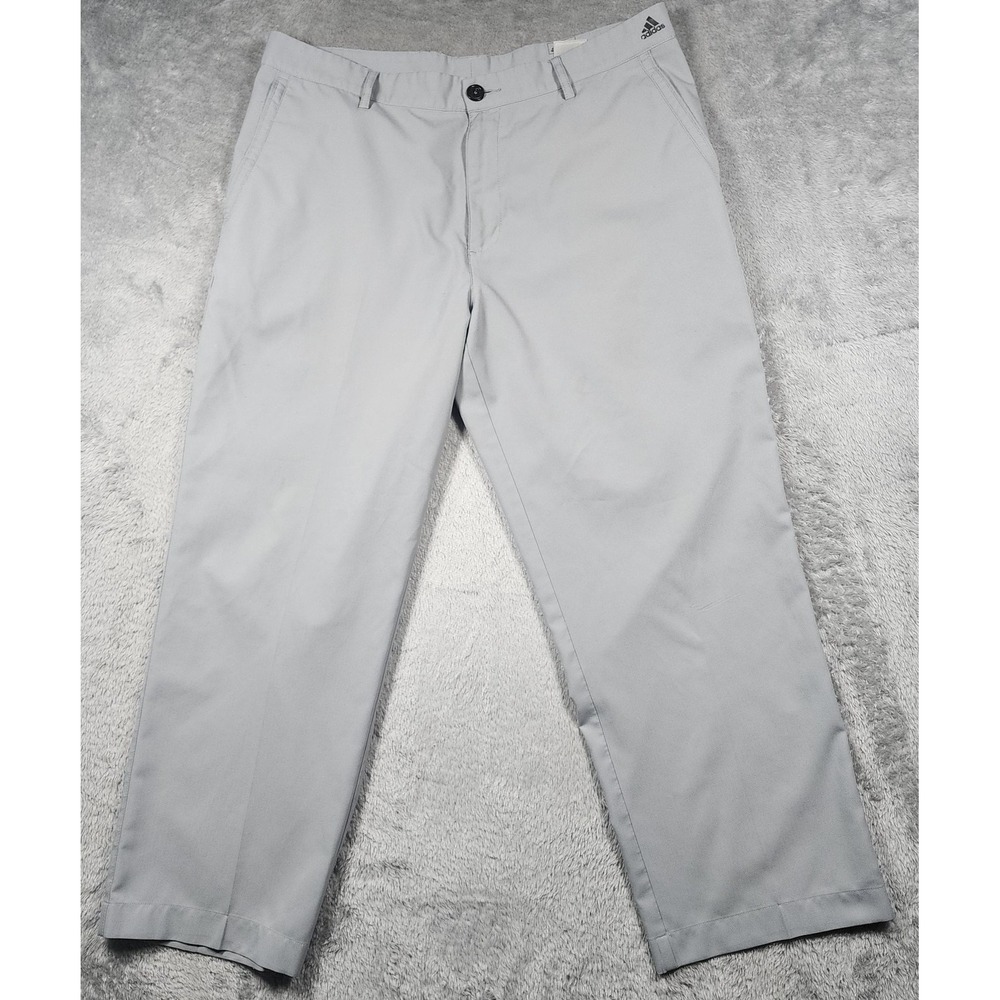 Adidas Pants‎ Mens 36x28 Gray Microfiber Golf Chino Lightweight Performance